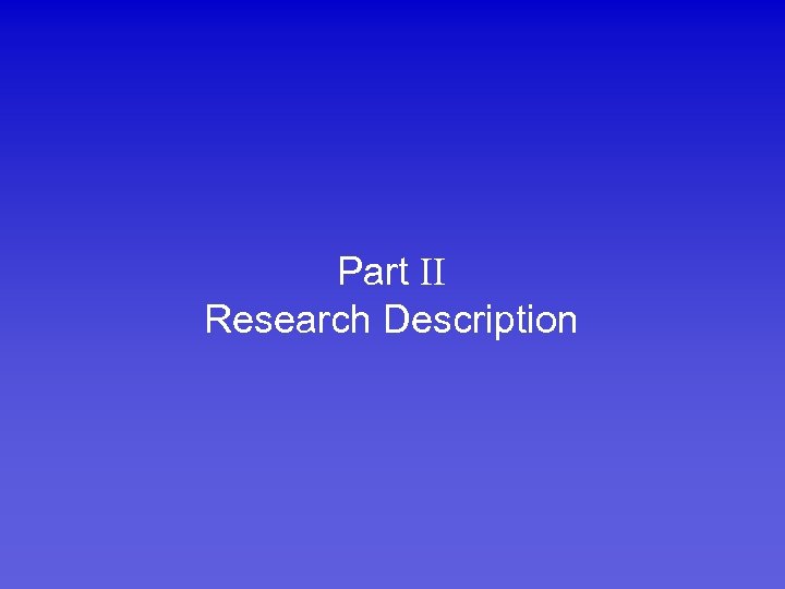 Part Research Description 
