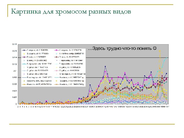 Картинка для хромосом разных видов …Здесь трудно что-то понять 
