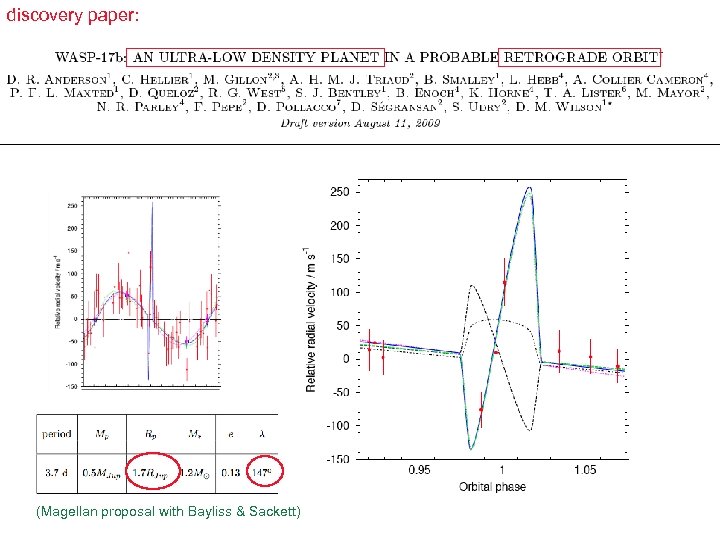 discovery paper: (Magellan proposal with Bayliss & Sackett) 