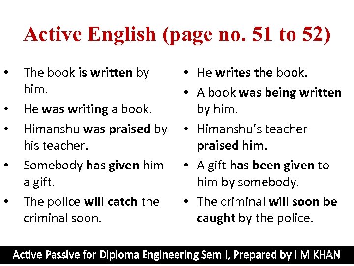 Active English (page no. 51 to 52) • • • The book is written