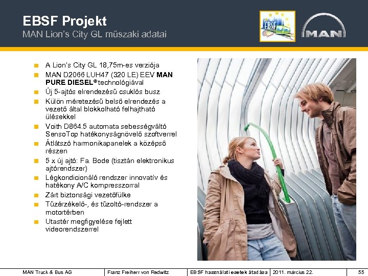 EBSF Projekt MAN Lion’s City GL műszaki adatai A Lion’s City GL 18, 75