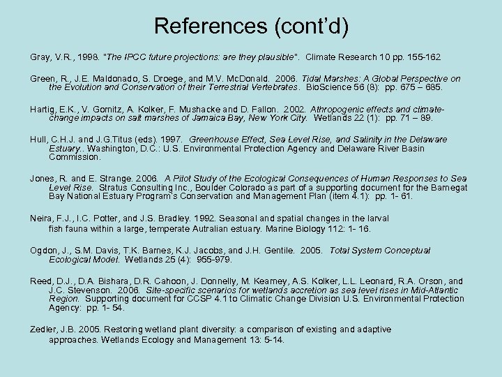 References (cont’d) Gray, V. R. , 1998. 