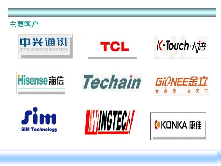主要客户 我们的口号： WE WILL CHANGE 