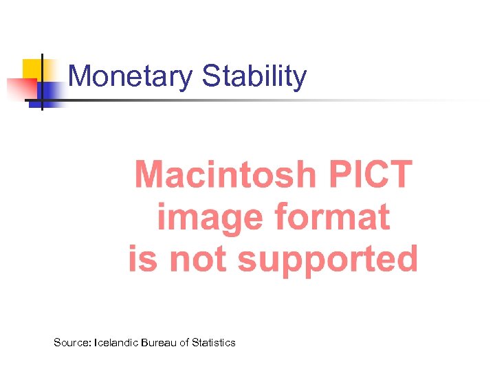 Monetary Stability Source: Icelandic Bureau of Statistics 
