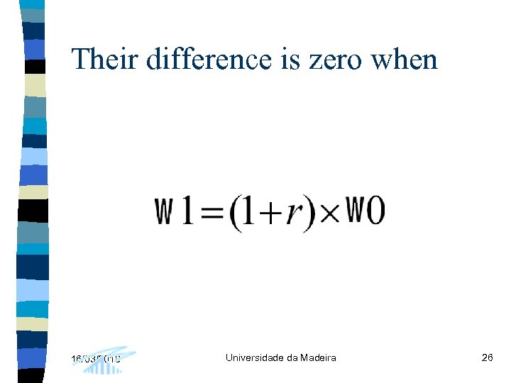 Their difference is zero when 16/03/2018 Universidade da Madeira 26 