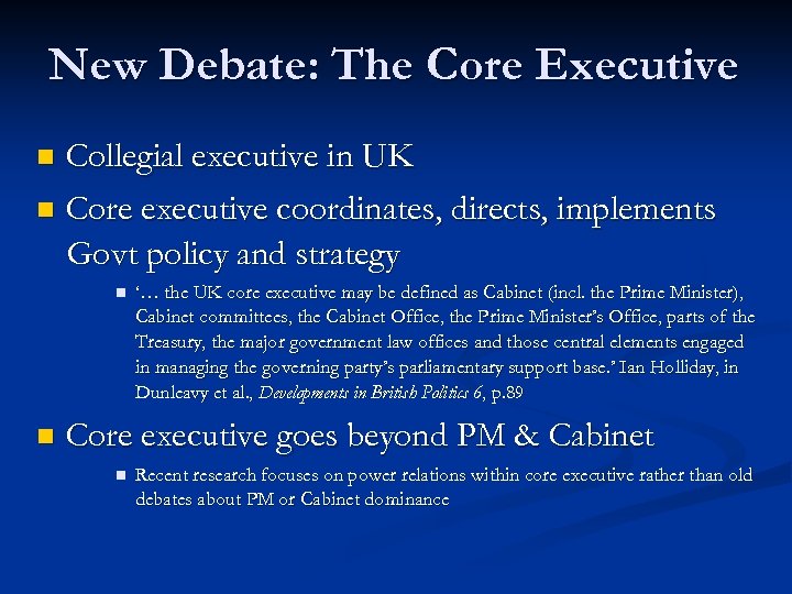 Prime Minister Cabinet And Core Executive A