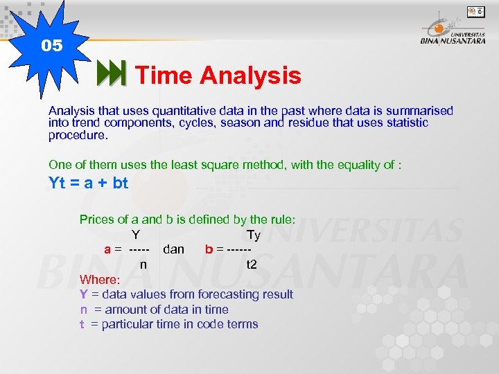 05 Time Analysis that uses quantitative data in the past where data is summarised