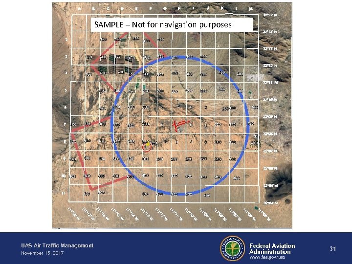 SAMPLE – Not for navigation purposes UAS Air Traffic Management November 15, 2017 Federal