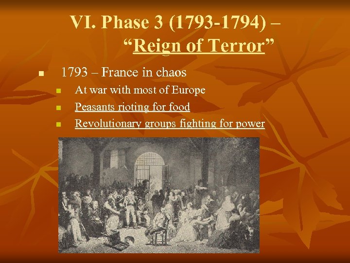 VI. Phase 3 (1793 -1794) – “Reign of Terror” n 1793 – France in