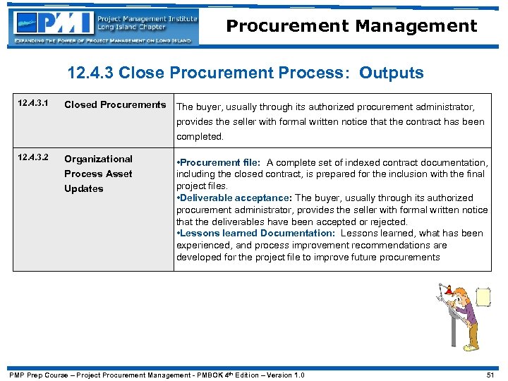 Procurement Management 12. 4. 3 Close Procurement Process: Outputs 12. 4. 3. 1 Closed