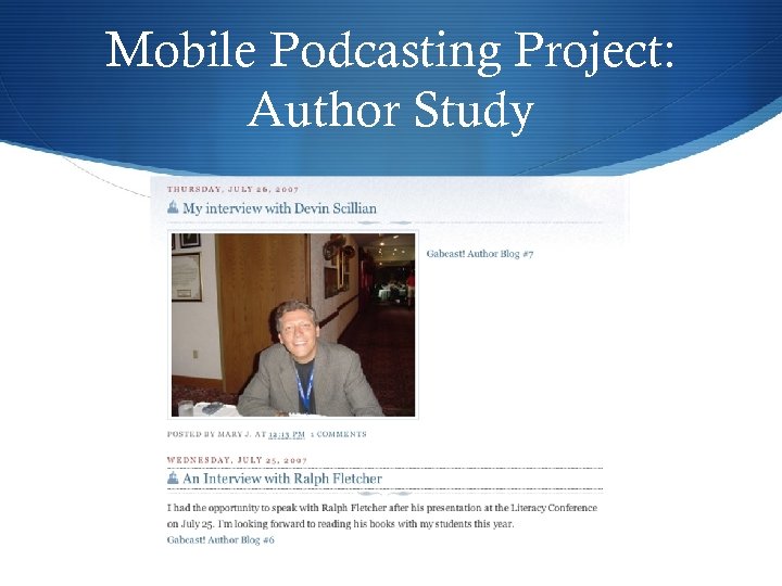 Mobile Podcasting Project: Author Study 