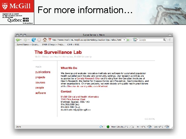 For more information… 