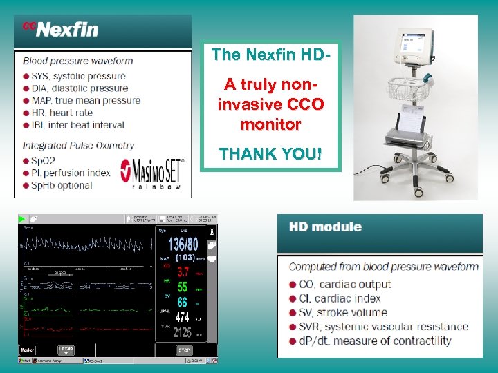 The Nexfin HDA truly noninvasive CCO monitor THANK YOU! 