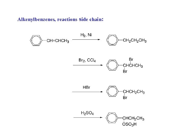Alkenylbenzenes, reactions side chain: 
