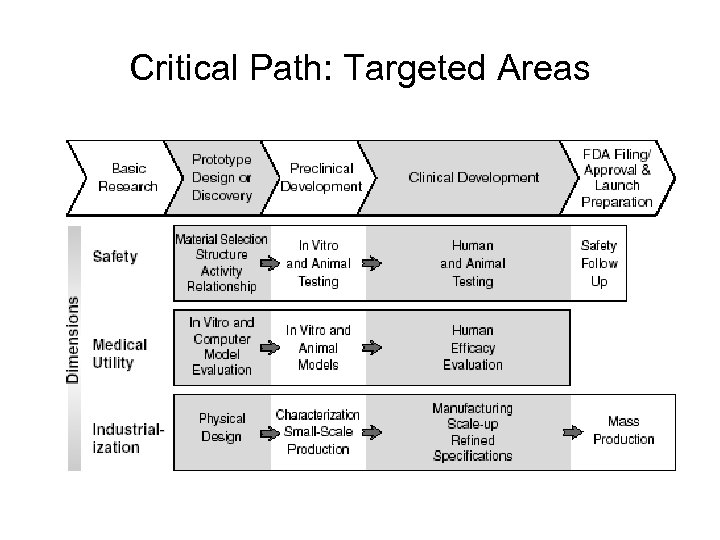 Critical Path: Targeted Areas 