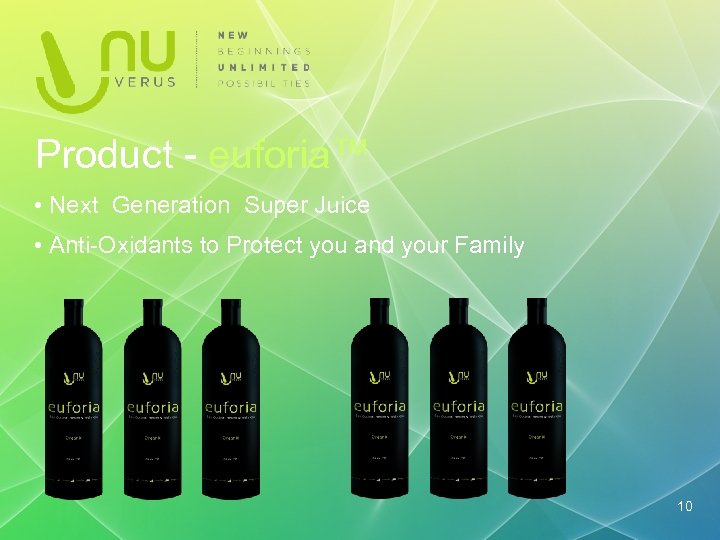 Product - euforia™ • Next Generation Super Juice • Anti-Oxidants to Protect you and