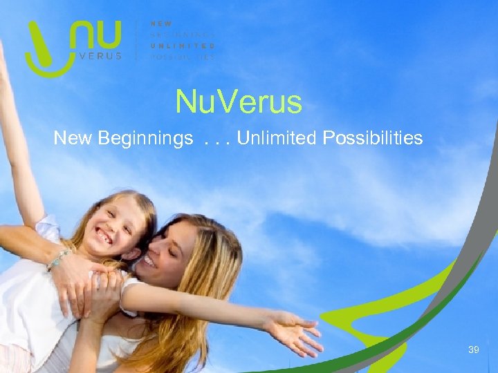 Nu. Verus New Beginnings . . . Unlimited Possibilities 39 