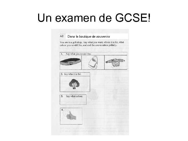 Un examen de GCSE! Dans la boutique de souvenirs 