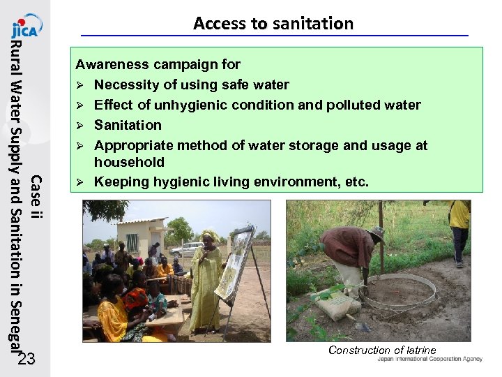 Access to sanitation Case ii R u r a l W a t e