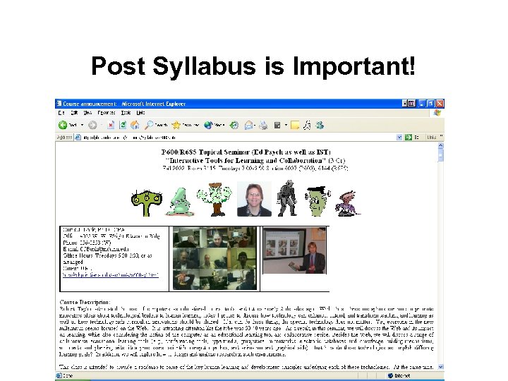 Post Syllabus is Important! 