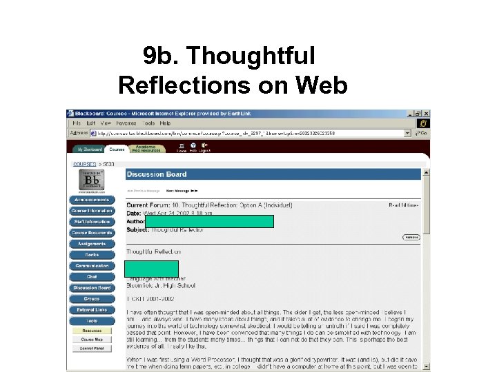 9 b. Thoughtful Reflections on Web 
