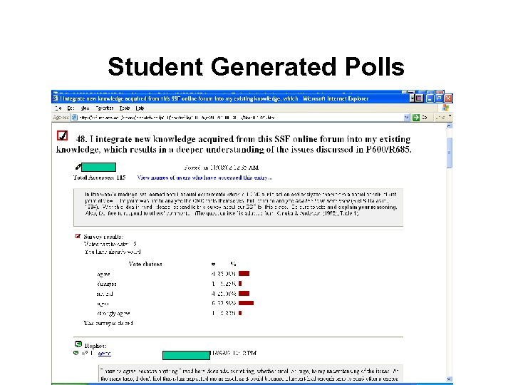 Student Generated Polls 