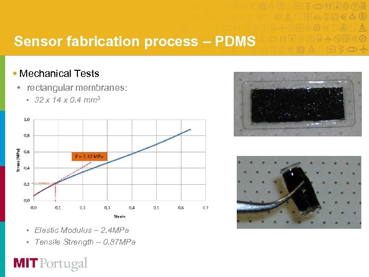 Sensor fabrication process – PDMS § Mechanical Tests • rectangular membranes: • 32 x