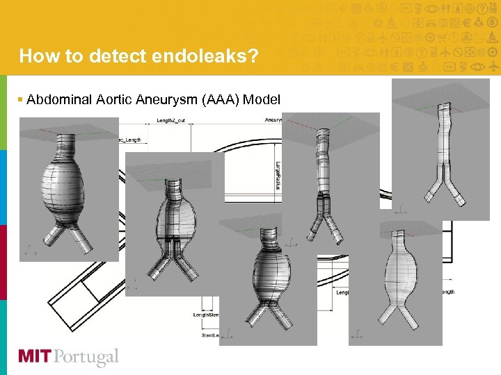How to detect endoleaks? § Abdominal Aortic Aneurysm (AAA) Model 