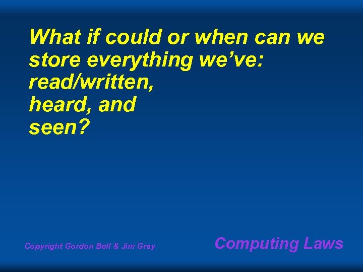 What if could or when can we store everything we’ve: read/written, heard, and seen?