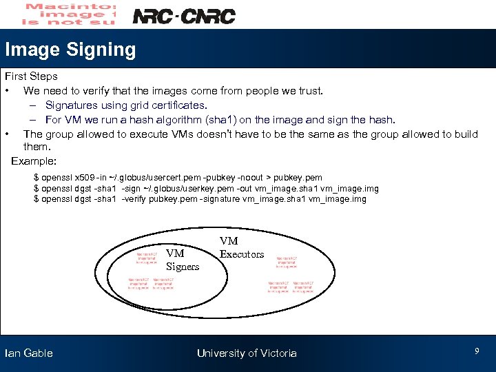 Image Signing First Steps • We need to verify that the images come from