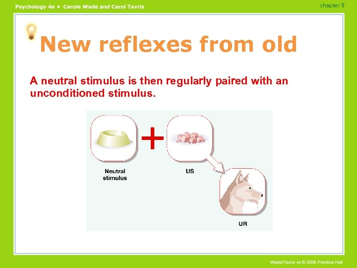 chapter 9 New reflexes from old A neutral stimulus is then regularly paired with