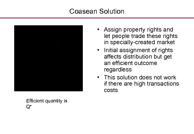 Coasean Solution • Assign property rights and let people trade these rights in specially-created