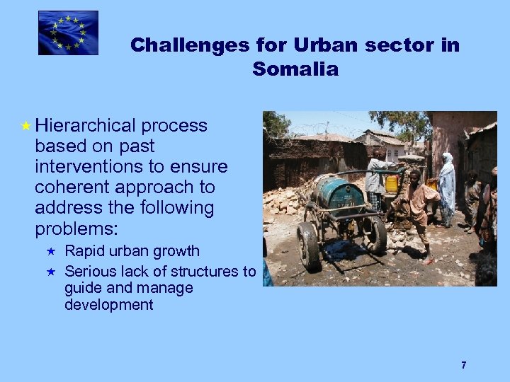 Challenges for Urban sector in Somalia « Hierarchical process based on past interventions to