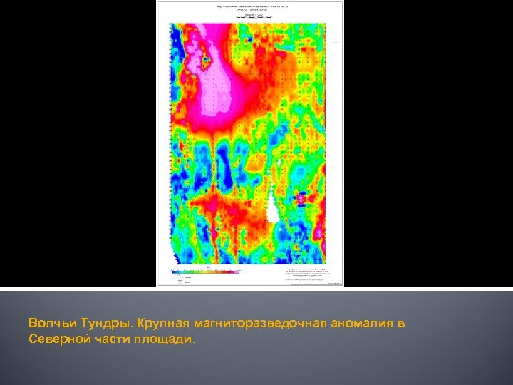 Волчьи Тундры. Крупная магниторазведочная аномалия в Северной части площади. 