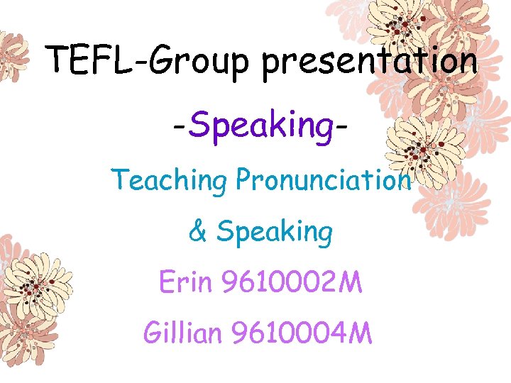 presentation meaning tefl