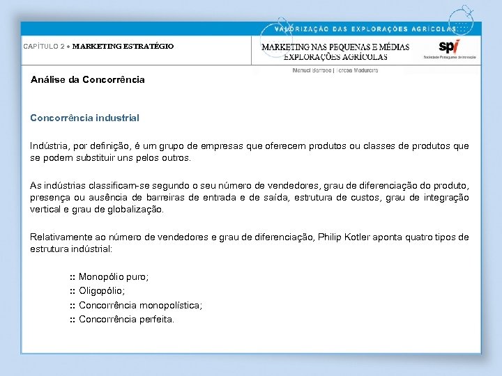 CAPÍTULO 2 ● MARKETING ESTRATÉGIO Análise da Concorrência industrial Indústria, por definição, é um