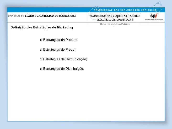CAPÍTULO 4 ● PLANO ESTRATÉGICO DE MARKETING Definição das Estratégias de Marketing : :