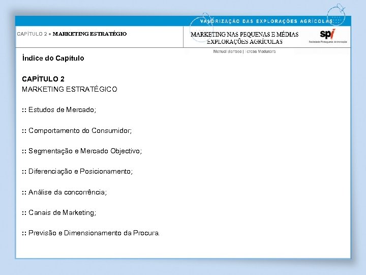 CAPÍTULO 2 ● MARKETING ESTRATÉGIO Índice do Capítulo CAPÍTULO 2 MARKETING ESTRATÉGICO : :