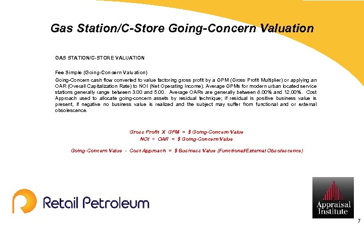 Gas Station/C-Store Going-Concern Valuation GAS STATION/C-STORE VALUATION Fee Simple (Going-Concern Valuation) Going-Concern cash flow