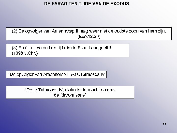 DE FARAO TEN TIJDE VAN DE EXODUS (2) De opvolger van Amenhotep II mag