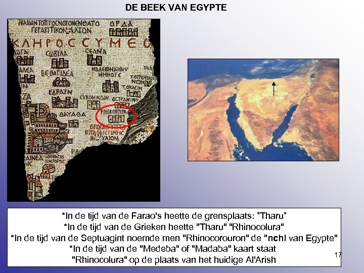 DE BEEK VAN EGYPTE *In de tijd van de Farao's heette de grensplaats: ”Tharu”