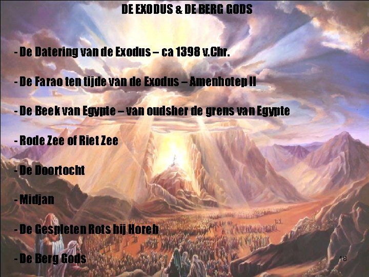 DE EXODUS & DE BERG GODS - De Datering van de Exodus – ca