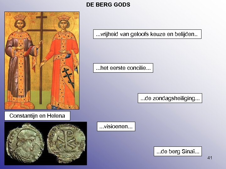 DE BERG GODS . . . vrijheid van geloofs keuze en belijden. . .