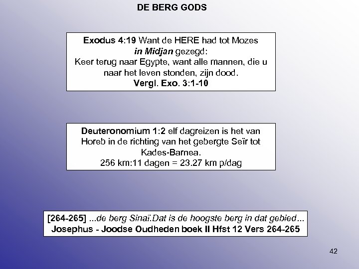 DE BERG GODS Exodus 4: 19 Want de HERE had tot Mozes in Midjan
