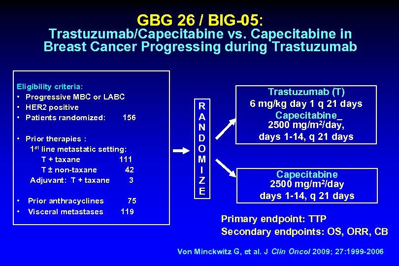 GBG 26 / BIG-05: Trastuzumab/Capecitabine vs. Capecitabine in Breast Cancer Progressing during Trastuzumab Eligibility