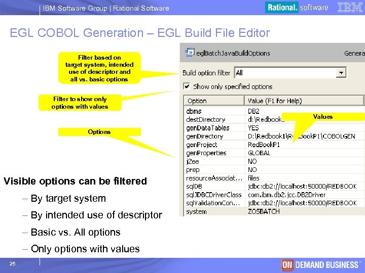 IBM Software Group | Rational Software EGL COBOL Generation – EGL Build File Editor