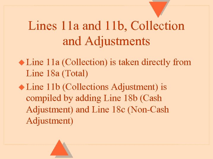 Lines 11 a and 11 b, Collection and Adjustments u Line 11 a (Collection)