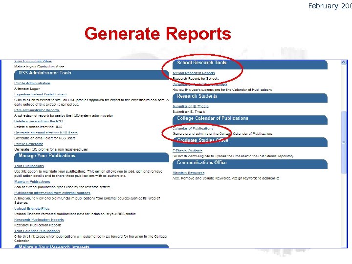 February 200 Generate Reports 