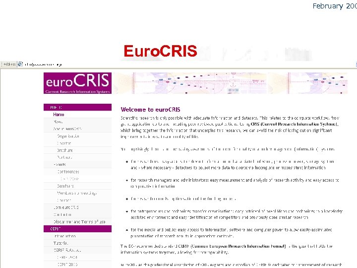 February 200 Euro. CRIS 