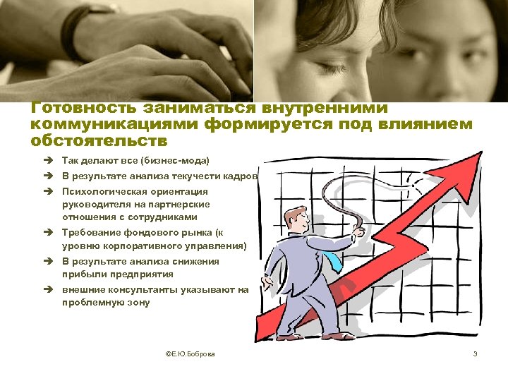 Готовность заниматься внутренними коммуникациями формируется под влиянием обстоятельств è Так делают все (бизнес-мода) è